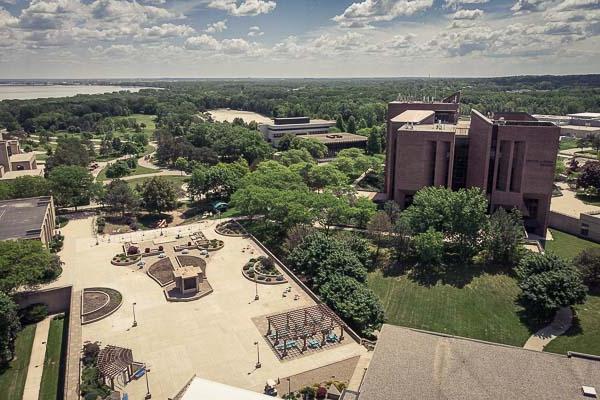 Green Bay campus drone aerial photo